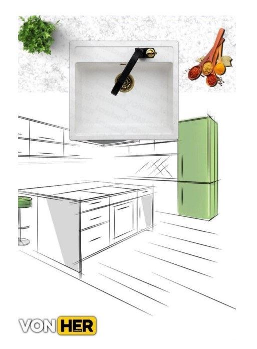 سینک ظرفشویی گرانیتی 229 نقره ای تک لگن ونهر VONHER 12*F14