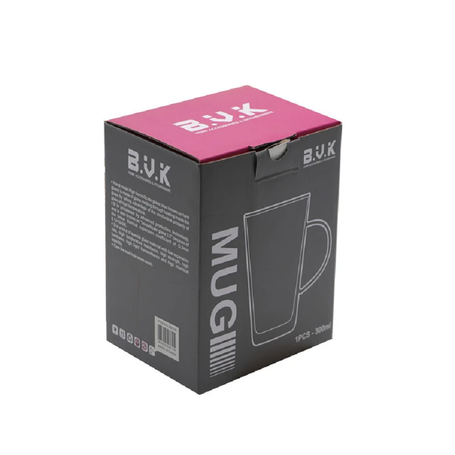 لیوان دو جداره PIREX 300 ML دسته دودی مدل VK326109 بی وی کی BVK 