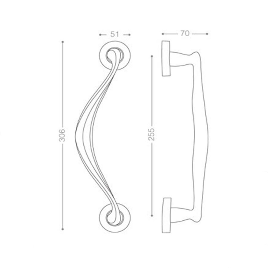 دستگیره دو پیچ ورودی ساتن نیکل بهریزان کد 3424L 1*C11