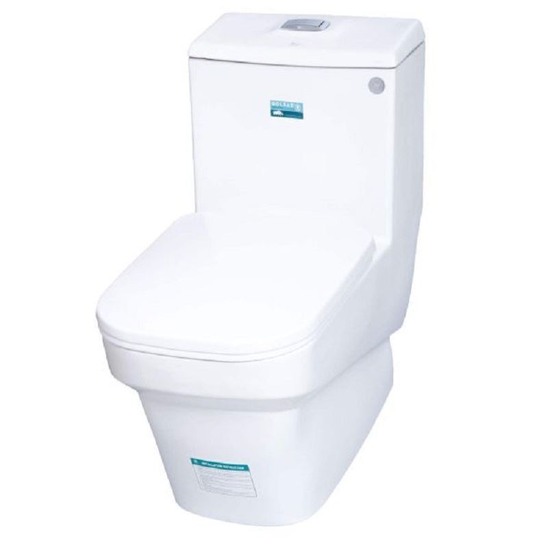 توالت فرنگی یک تکه یونیک فلش بلند سفید ساده درجه 1 گلسار 12*B17