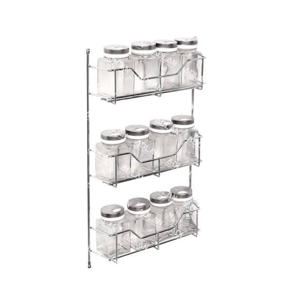 جا ادویه آویز سه طبقه 12 تایی قوطی شیشه ای آدلان کد A827 H51*1