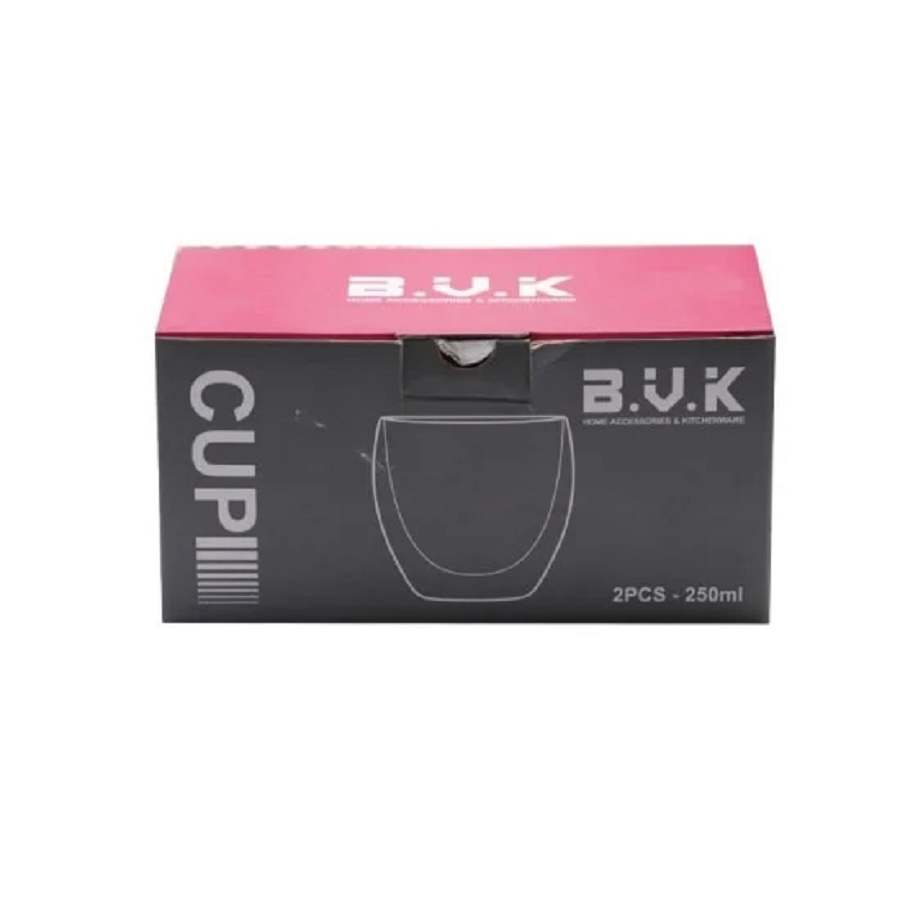 فنجان 2 جداره PIREX 250 ML بدون دسته مدل VK315115 بی وی کی BVK 
