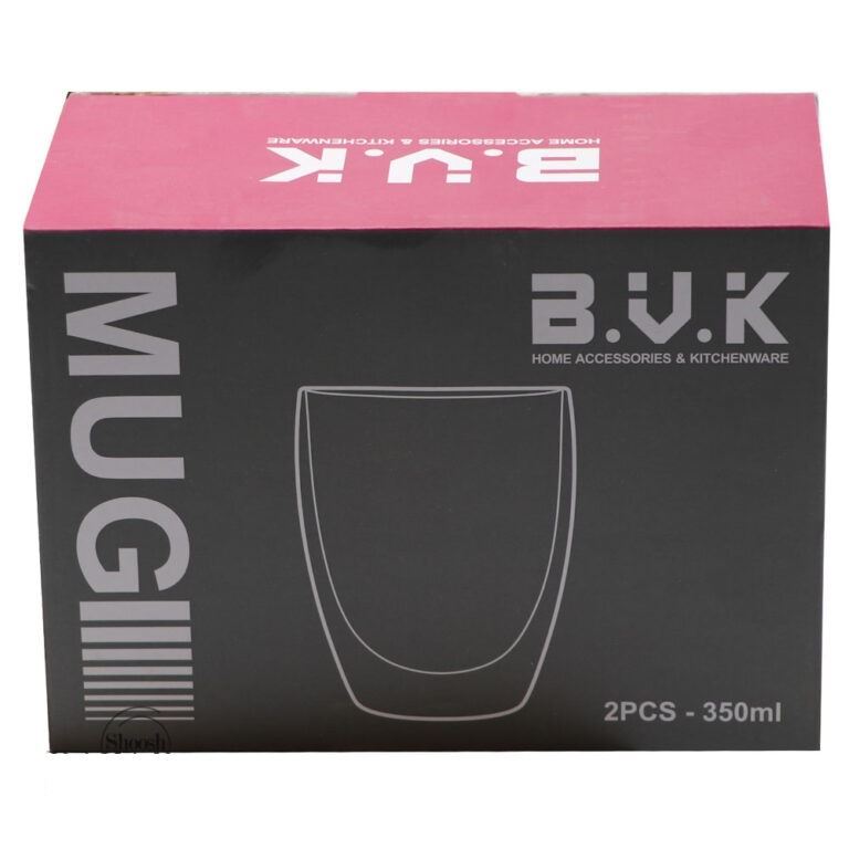 فنجان 2 جداره PIREX 350 ML بدون دسته مدل VK315116 بی وی کی BVK 