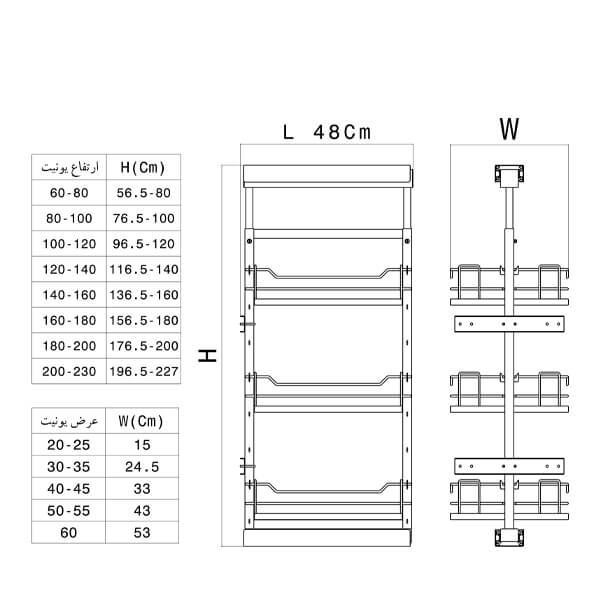 سوپر وسط آرنا یونیت 60 آدلان ارتفاع 180-160کد A2556 12*نرگس4