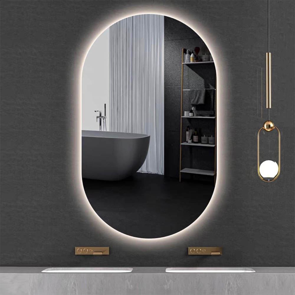 آینه ضد بخار کپسولی نور مهتابی سایز 90*60 گلسموند GLASS MOND 12*L15