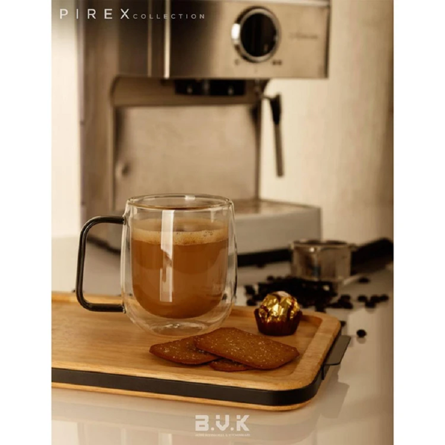 لیوان دو جداره PIREX 250 ML دسته دودی مدل VK326111 بی وی کی BVK 