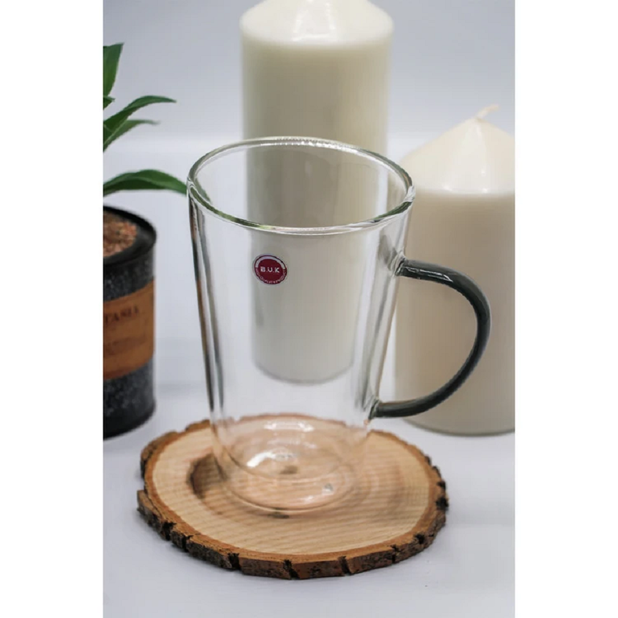 لیوان دو جداره PIREX 300 ML دسته دودی مدل VK326109 بی وی کی BVK 