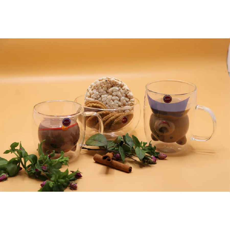 لیوان دو جداره PIREX 200 ML طرح خرس مدل VK316001 بی وی کی BVK 