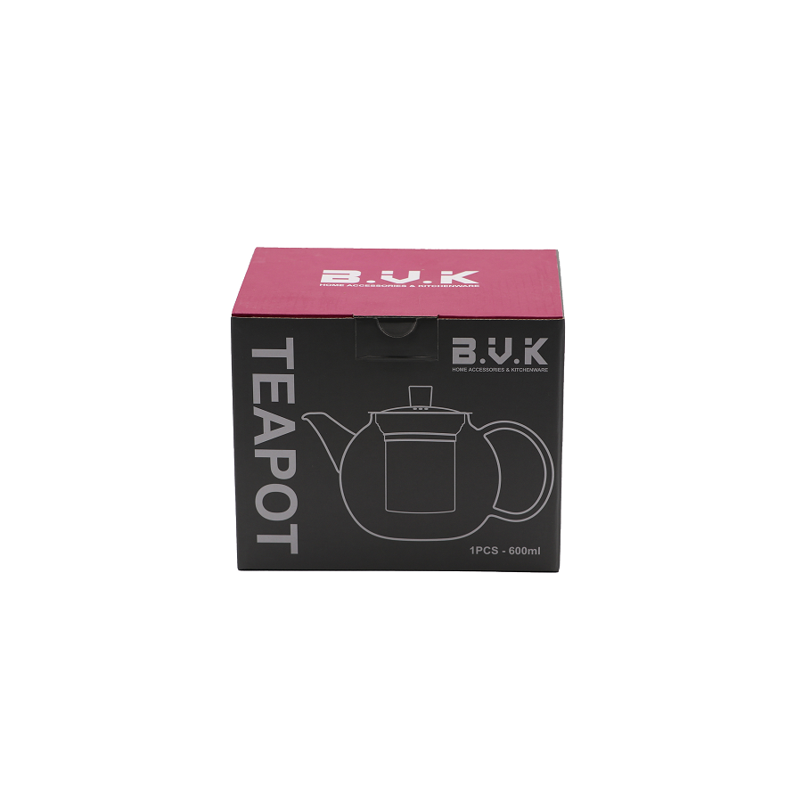 قوری در استیل 600ML  PIREX دودی مدل VK324314 بی وی کی BVK 