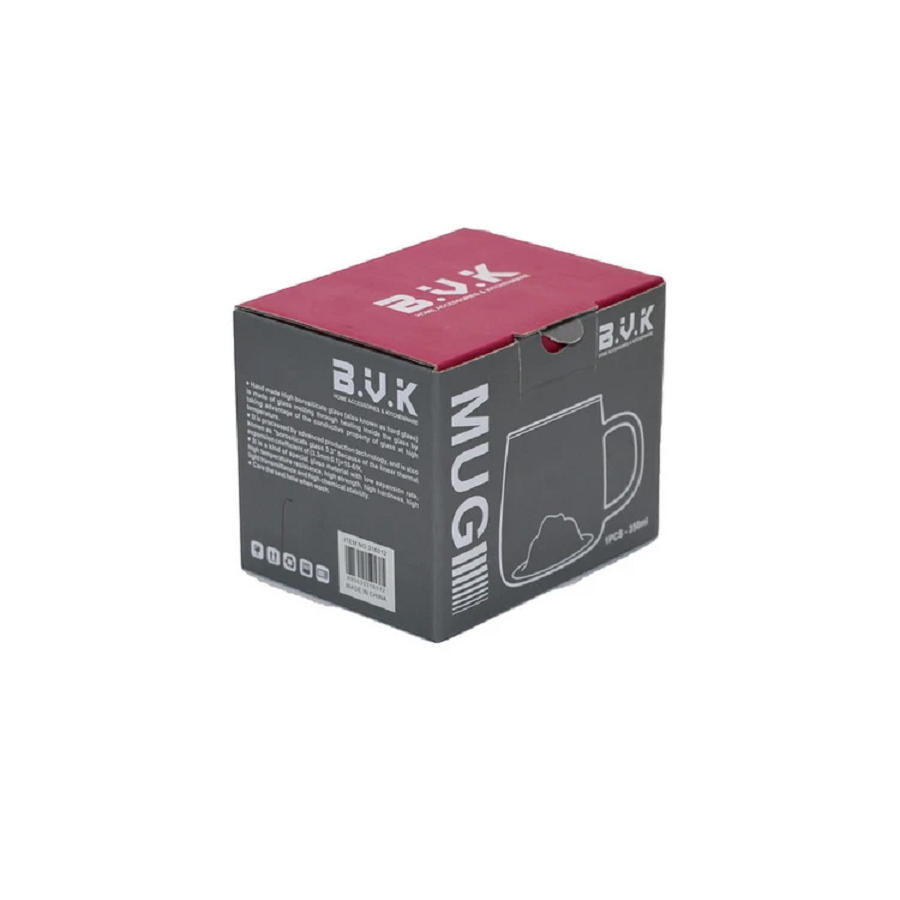 لیوان دو جداره PIREX 350 ML کوهی شفاف  مدل VK316012 بی وی کی BVK 