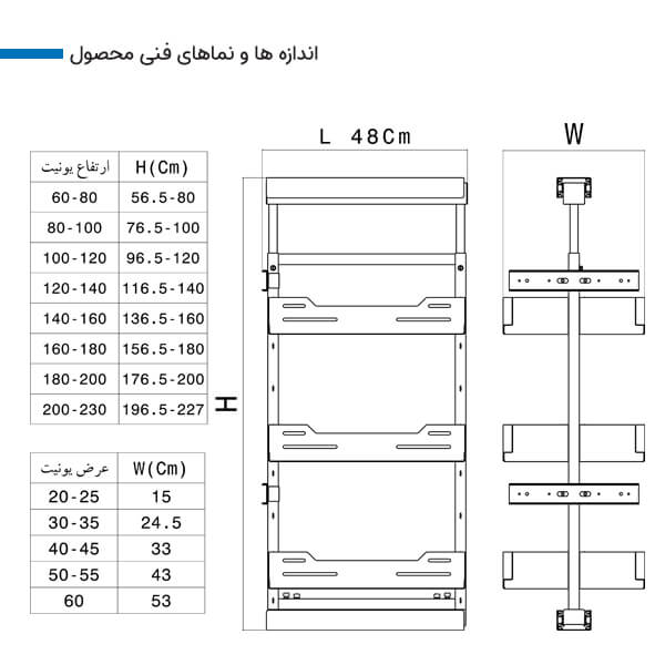 سوپر وسط ورقی یونیت 35-30 آدلان ارتفاع 180-160 کد 1265 