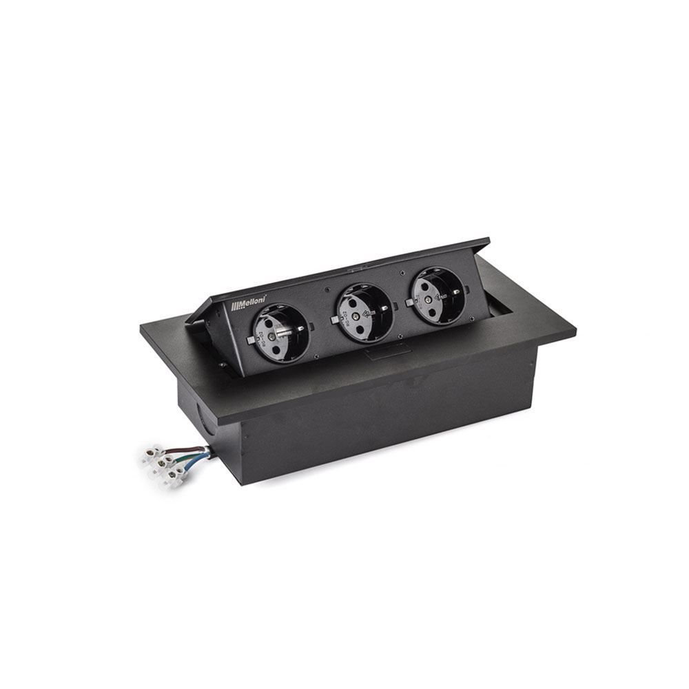 پریز برق مستطیلی تو کار مشکی مدل 10016 ملونی MELONI 1*G24
