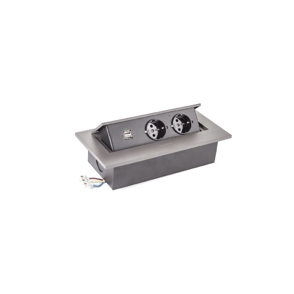 پریز برق مستطیلی تو کار سیلور مدل 10017 ملونی MELONI Q2*1
