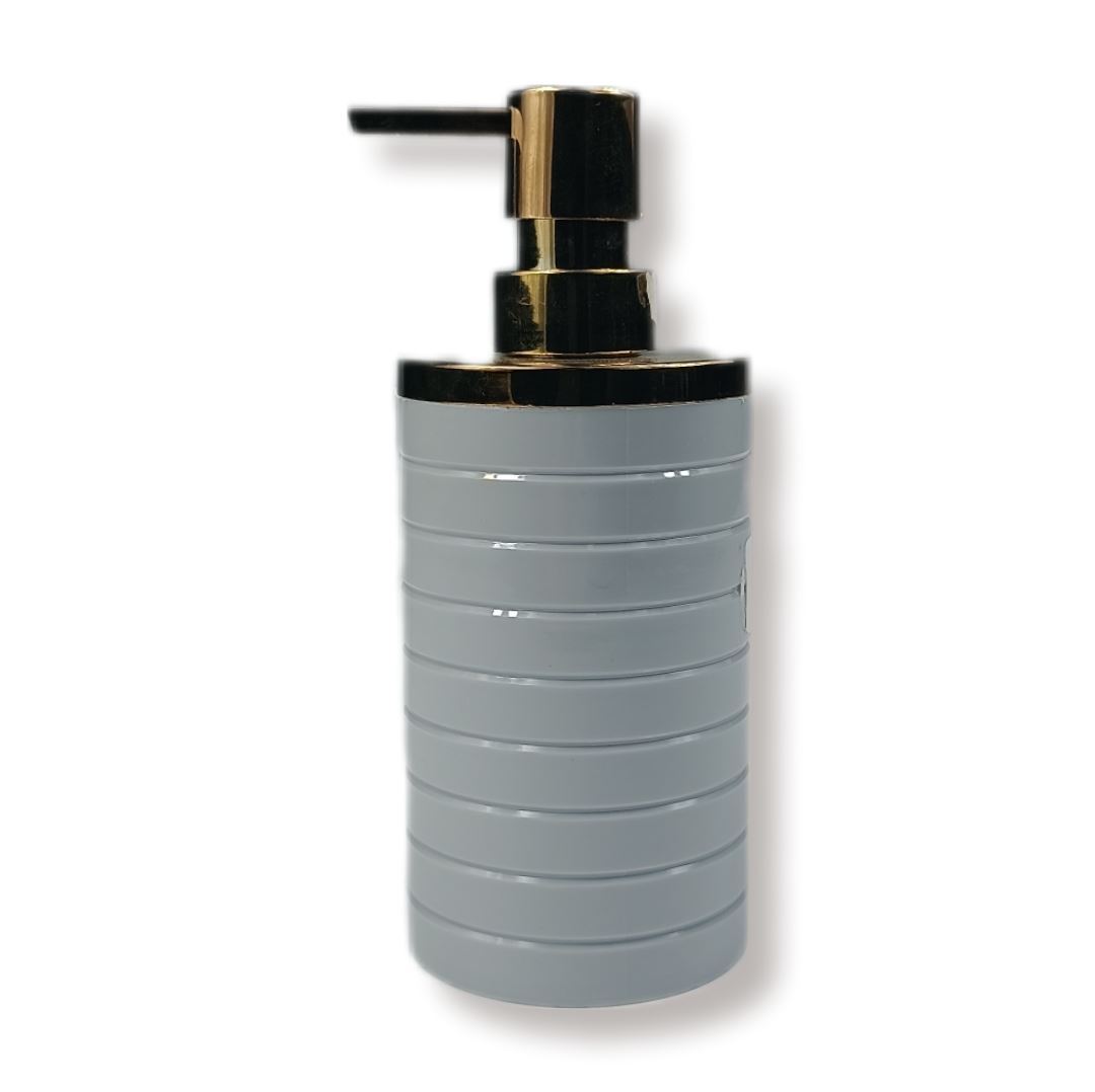 جا مایع خط درشت طوسی روشن طلایی کد 3900 کنتراست CONTRAST CONTRAST 3900 Ribbed Soap Dispenser – ABS Plastic Liquid Soap Pump