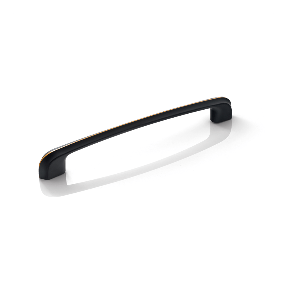 دستگیره کابینتی دو پیچ مشکی نوار طلایی H1908-128 BG پرایم 1*B22