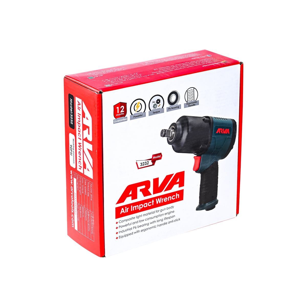 بکس بادی 1/2 اینچ دو چکشه 850 نیوتن مدل 3232 آروا ARVA 