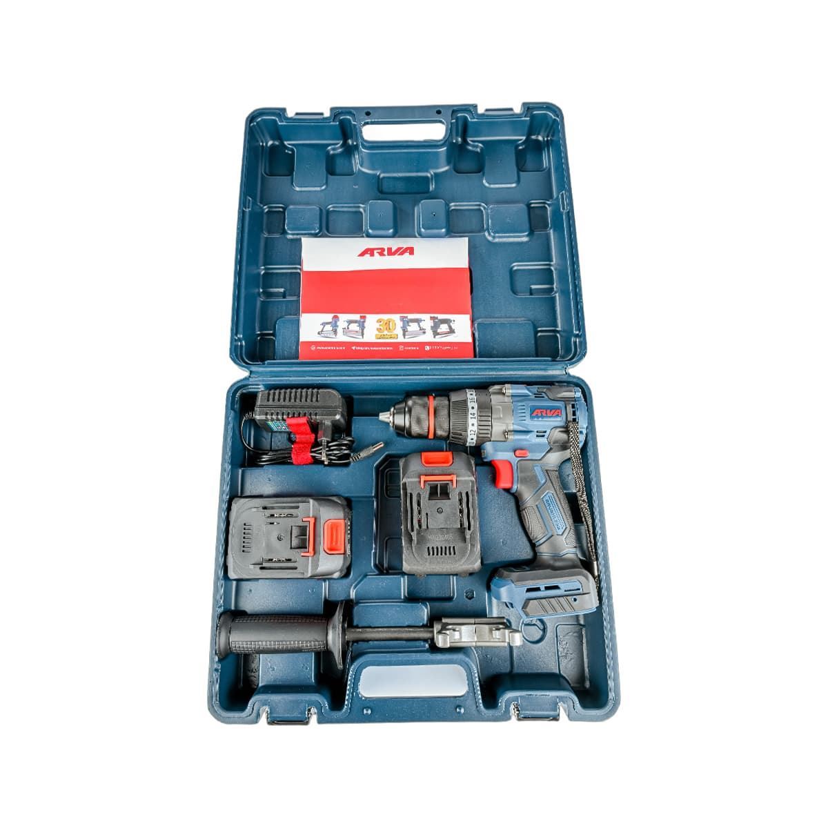 دریل چکشی براشلس 21 ولت دو باطری کد 5972 آروا ARVA 1*M42
