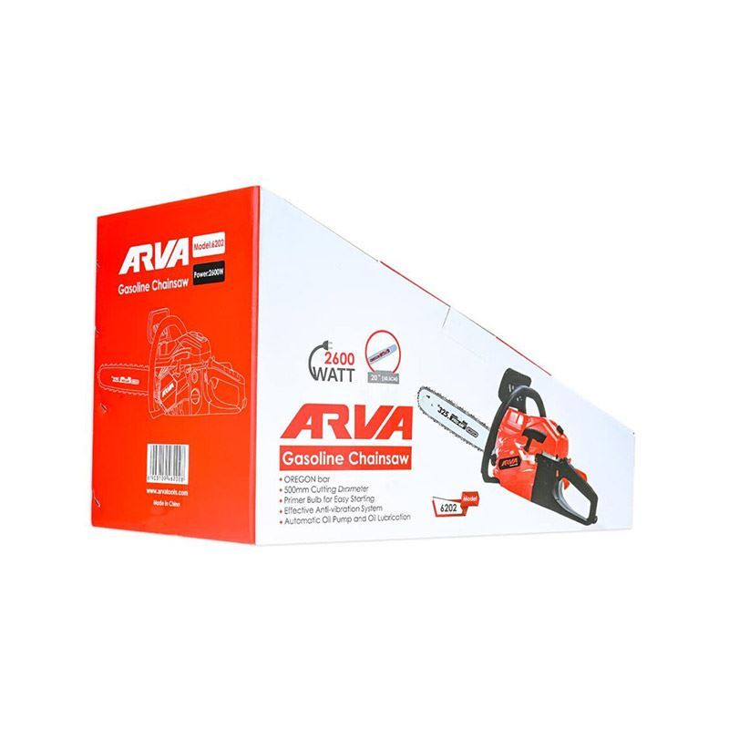 اره زنجیری بنزینی 56/5 سی سی 2600 وات 50 س.م مدل 6202 آروا ARVA 1*R57