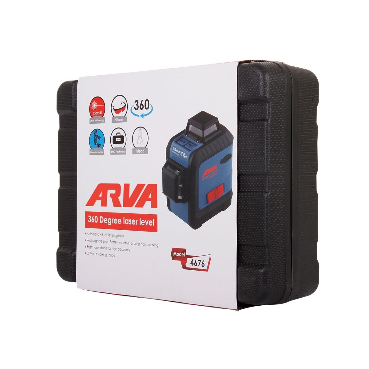 تراز لیزری 360 درجه 3 بعدی خط قرمز مدل 4676 آروا  ARVA 1*M43