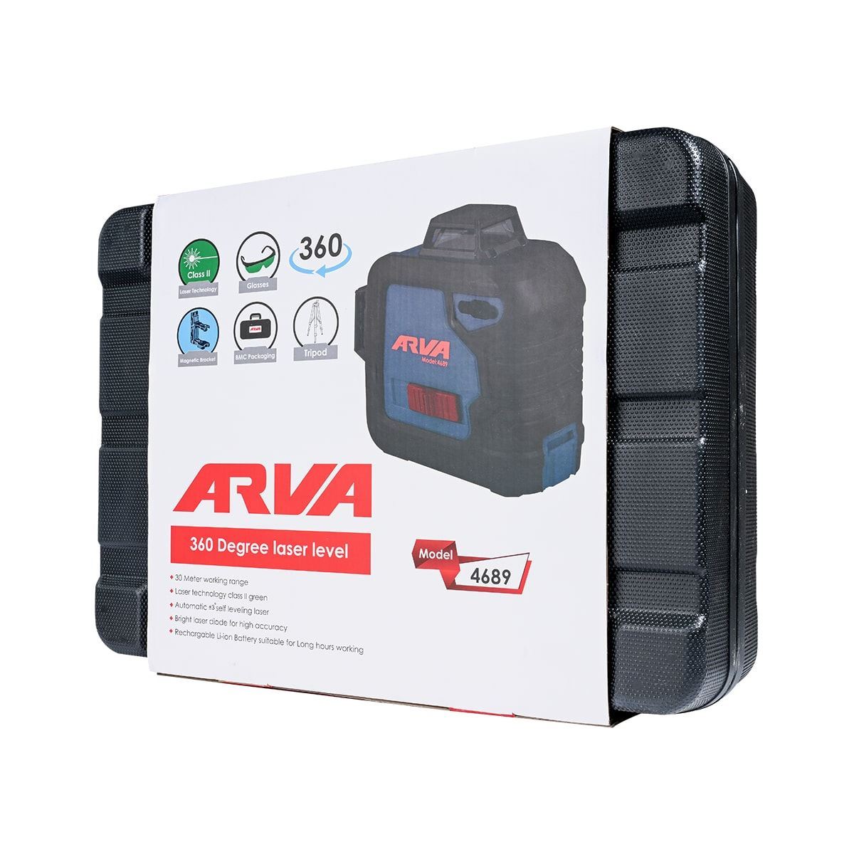 تراز لیزری 360 درجه نور سبز به همراه 3 پایه مدل 4689 آروا ARVA M33*1