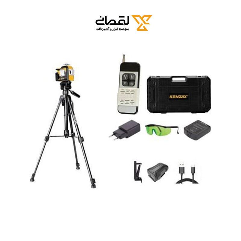 تراز لیزری دیجیتال 12 خط سبز شارژی سه بعدی مدل 1133Pکنزاکس KENZAX لاله 20*12 1*M31