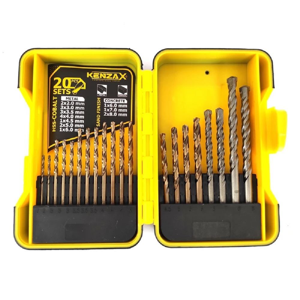 ست مته کبالت و الماسه سری 20 عددی کد KDB-120 کنزاکس KENZAX L41*1