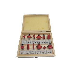 ست تیغ فرز نجاری 12 عددی 6 م م جعبه چوبی 270401 LX01/1*1
