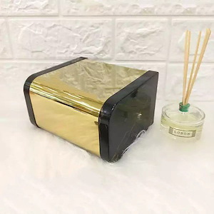 جا دستمال کاوردار طرح دار ماربل مشکی طلایی هارمونی Q3*1