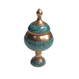 قندان پایه دار کوچک فیروزه   S.A 