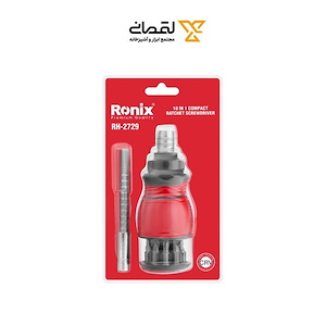 پیچ گوشتی جغجغه ای مشتی با متعلقات (10 عدد سر پیچ گوشتی) مدل RH-2729 رونیکس RONIX 1*L32