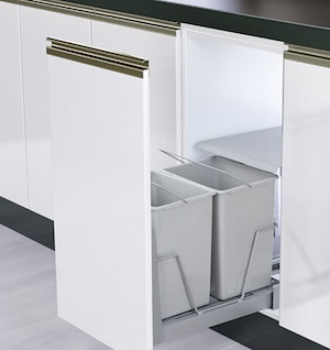 سطل زباله دو مخزنه متوسط ریل کف تاندم 34 لیتری آدلان A838 12*H12