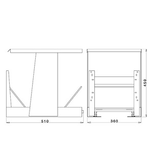 سطل زباله دو مخزنه متوسط ریل کف تاندم 34 لیتری آدلان A838 12*H12