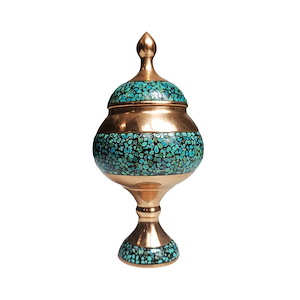 قندان پایه دار کوچک فیروزه   S.A 