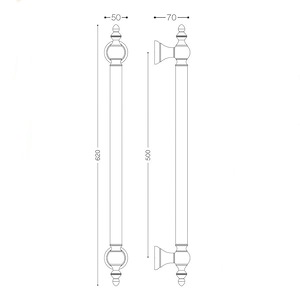 دستگیره دو پیچ ورودی برنز مات بلند بهریزان کد 9914LM1 1*E11