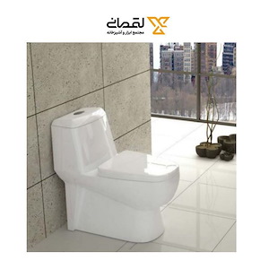 توالت فرنگی مدل یک تیکه پارمیس سیم لس  سفید ساده درجه دو گلسار 12*A24   لاله5*12