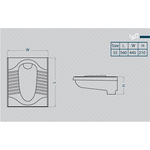 سنگ توالت آکوا CLOSE RIM سفید ساده درجه 2 گلسار 12*A22