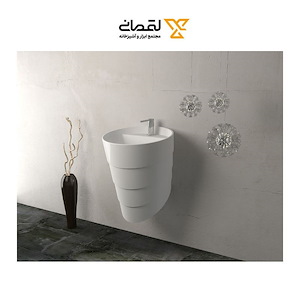 سنگ روشویی مدل وینر نیم پایه سفید ساده درجه یک گلسار نرگس11*12