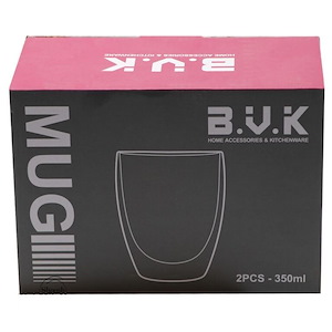 فنجان 2 جداره PIREX 350 ML بدون دسته مدل VK315116 بی وی کی BVK 