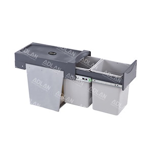 سطل زباله دو مخزنه ریلی هایلو 24 لیتری آدلان کد A809 12*H11