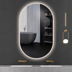 آینه ضد بخار کپسولی نور مهتابی سایز 90*60 گلسموند GLASS MOND 12*L15