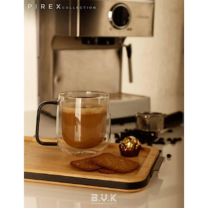 لیوان دو جداره PIREX 250 ML دسته دودی مدل VK326111 بی وی کی BVK 