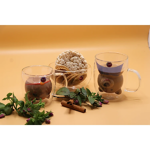 لیوان دو جداره PIREX 200 ML طرح خرس مدل VK316001 بی وی کی BVK 