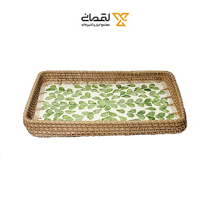 سینی راتان مستطیل دو تکه  