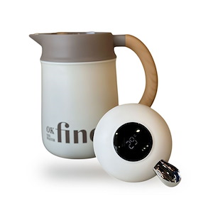 فلاسک داخل استیل دما سنچ دار کرم 1200 میل FINE 
