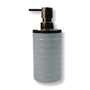 جا مایع خط درشت طوسی روشن طلایی کد 3900 کنتراست CONTRAST CONTRAST 3900 Ribbed Soap Dispenser – ABS Plastic Liquid Soap Pump