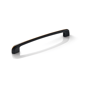 دستگیره کابینتی دو پیچ مشکی نوار طلایی H1908-128 BG پرایم 1*B22