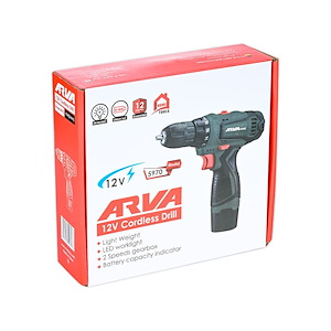 دریل شارژی 12 ولت به همراه دو باطری هوم مدل 5970 آروا ARVA 1*M42