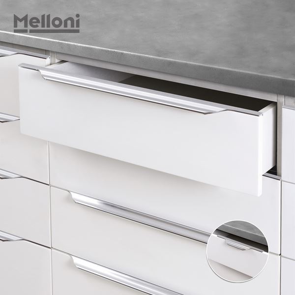 دستگیره کابینتی دو پیچ تاپ ساید سایز 15 ملونی مدل ونیزیا کروم کد 7017 
