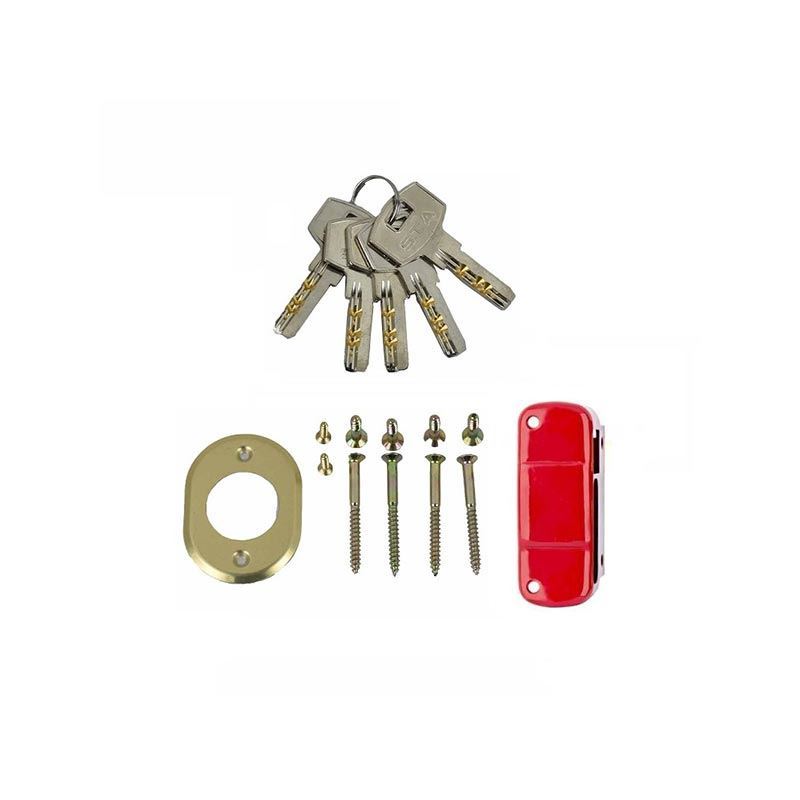 قفل حیاطی قرمز  کلید کامپیوتری 105-5C اس تی ای STA 1*F72   بابونه14*12