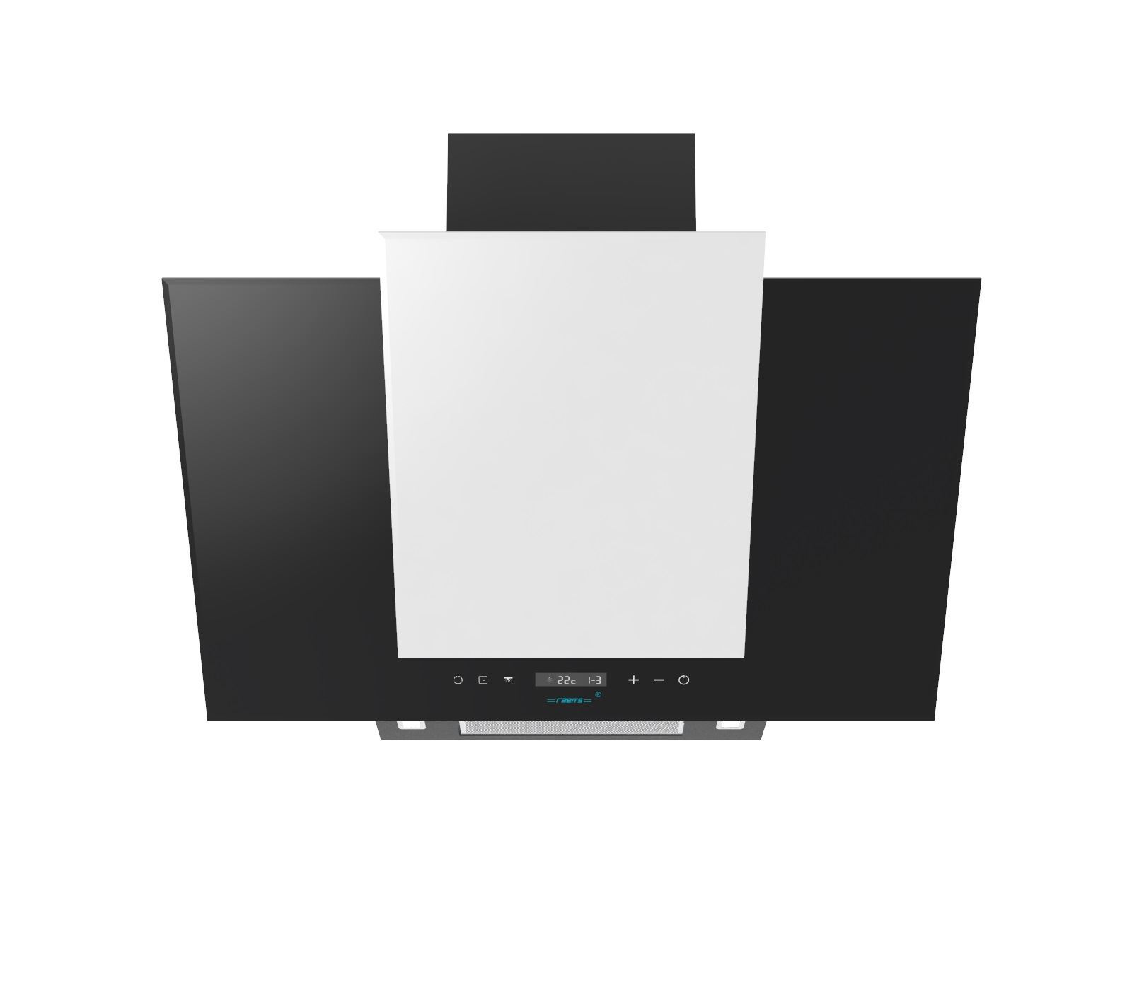 هود 90 سانت مشکی سفید شیشه شیبدار موتور فلز رابیتس RABITS مدل RH-110BW 12*G10